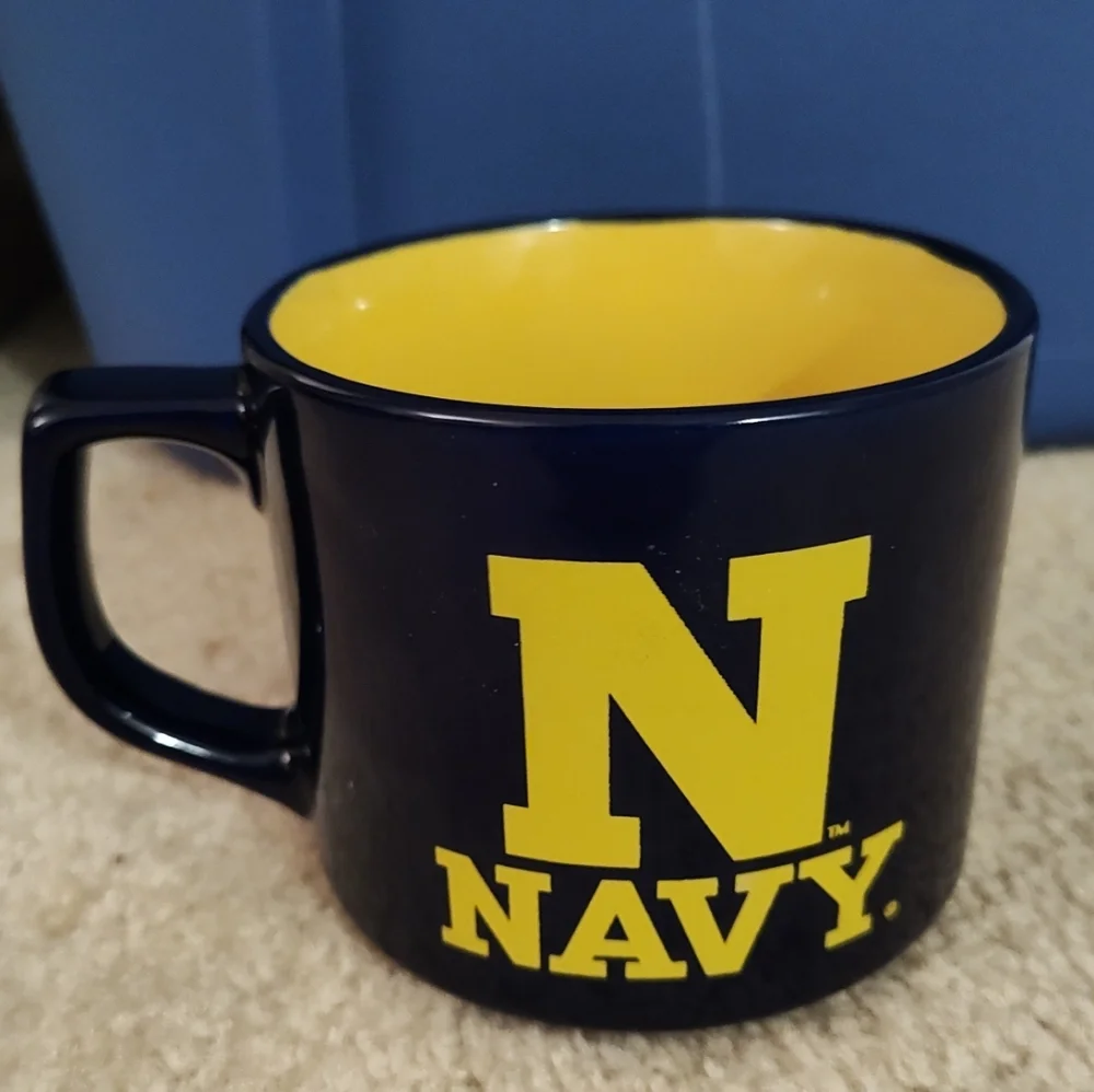 U.S. Navy USN Coffee Mug, Blue And Gold, 3.5 inches tall
